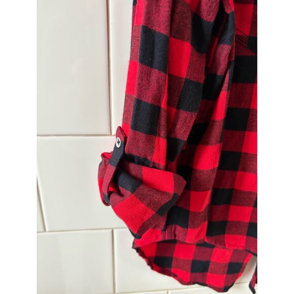 Calvin Klein Jeans Buffalo Check Red Black Flannel Womens size S - Picture 4 of 5